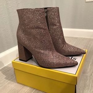 Seven Dials glitter booties
